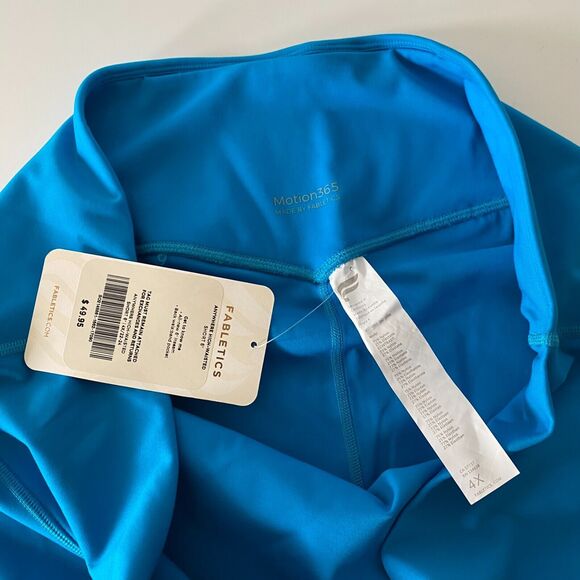 Fabletics Motion 365 Size 4X High-Waisted Blue Bike Shorts  6" Inseam - Picture 10 of 10